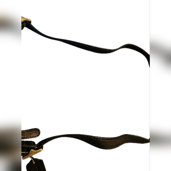 Coach Black Leather Shoulder Bag with Gold Accents - Picture 5 of 9